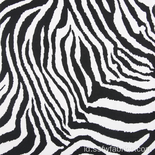 Zebra Stripes DTY Brush Poliester Kain Untuk Kemeja